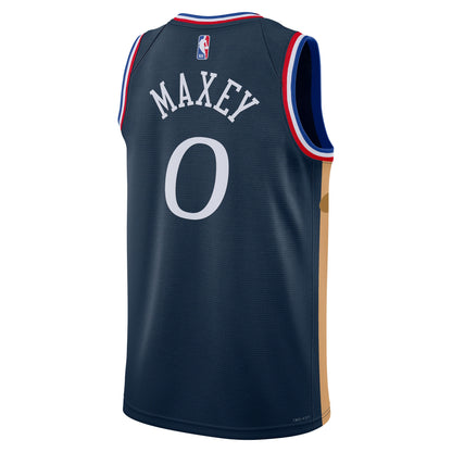 Philadelphia 76ers Tyrese Maxey Nike 2025/26 City Swingman Jersey - Navy - Unisex