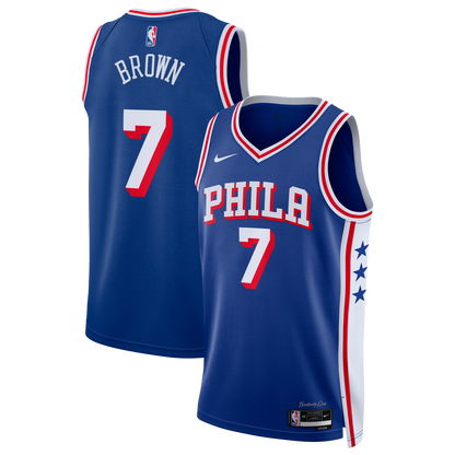 Philadelphia 76ers Jaylen Brown Nike Icon Swingman Jersey - Royal - Youth
