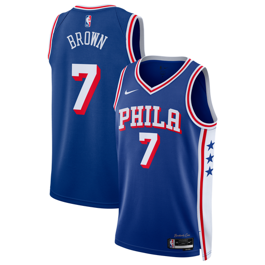 Philadelphia 76ers Jaylen Brown Nike Icon Swingman Jersey - Royal - Youth