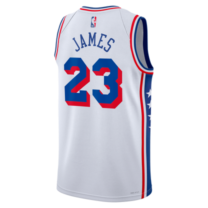Philadelphia 76ers LeBron James Nike Association Swingman Jersey - White - Unisex