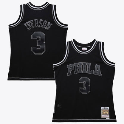 Philadelphia 76ers Allen Iverson Mitchell & Ness 1996 Contrast 2K Swingman Jersey - Black