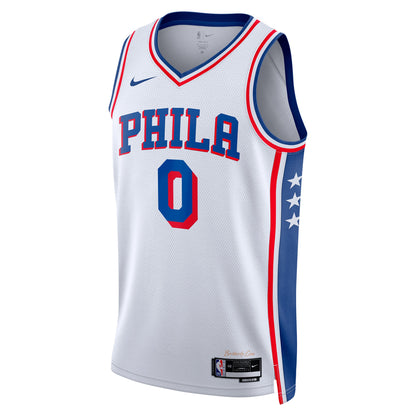 Philadelphia 76ers Tyrese Maxey Nike Association Swingman Jersey - White - Unisex