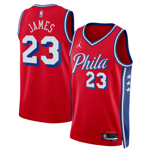 Philadelphia 76ers LeBron James Jordan Statement Swingman Jersey - Red - Unisex