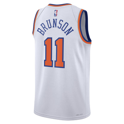 New York Knicks Jalen Brunson Nike Association Swingman Jersey - White - Unisex