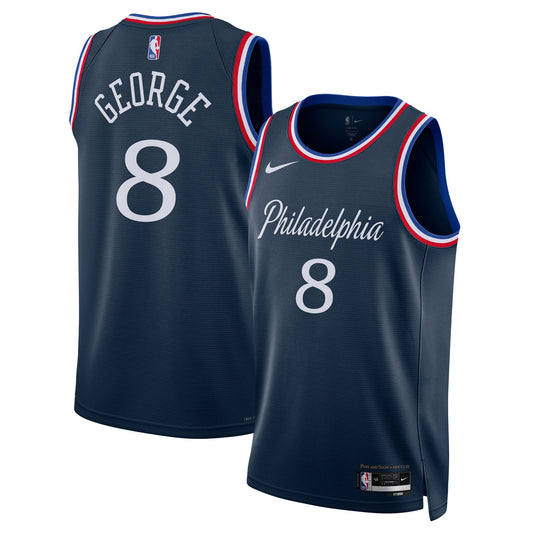 Philadelphia 76ers Paul George Nike 2025/26 City Swingman Jersey - Navy - Unisex