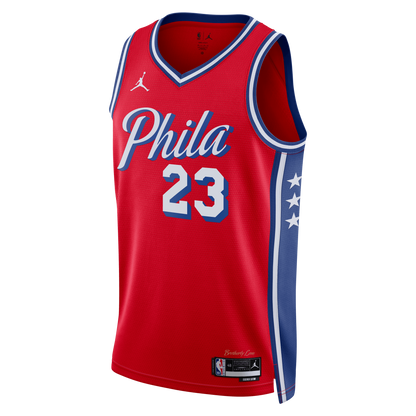 Philadelphia 76ers LeBron James Jordan Statement Swingman Jersey - Red - Unisex