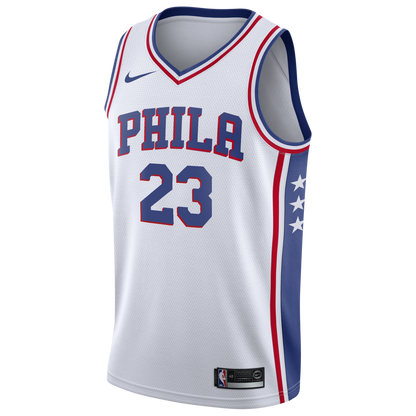 Philadelphia 76ers LeBron James Nike Association Swingman Jersey - White - Youth