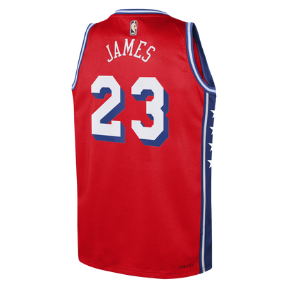 Philadelphia 76ers LeBron James Jordan Statement Swingman Jersey - Red - Youth