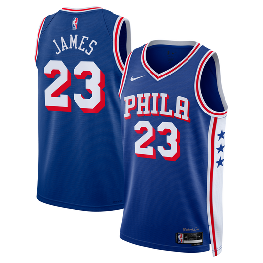 Philadelphia 76ers LeBron James Nike Icon Swingman Jersey - Royal - Unisex