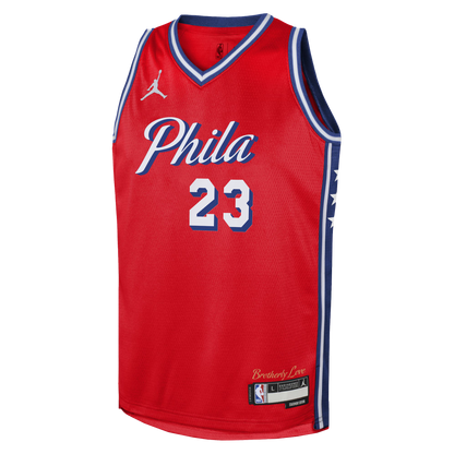 Philadelphia 76ers LeBron James Jordan Statement Swingman Jersey - Red - Youth