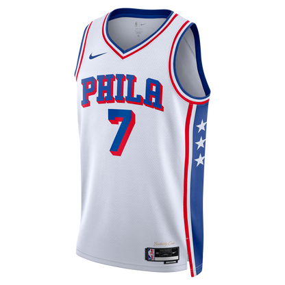 Philadelphia 76ers Jaylen Brown Nike Association Swingman Jersey - White - Unisex