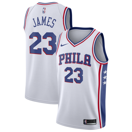Philadelphia 76ers LeBron James Nike Association Swingman Jersey - White - Youth