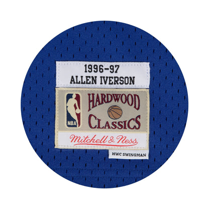 Philadelphia 76ers Allen Iverson Mitchell & Ness 1997 Hardwood Classics Alternate Swingman Jersey - Blue - Men's