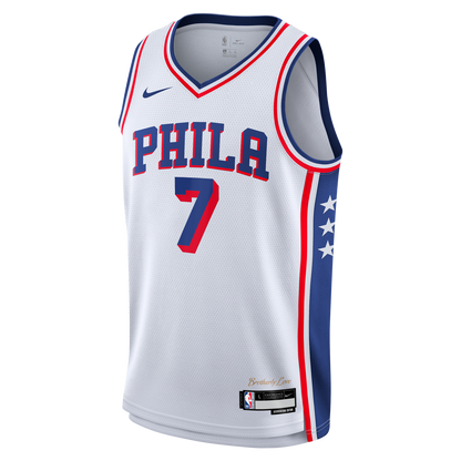 Philadelphia 76ers Jaylen Brown Nike Association Swingman Jersey - White - Youth